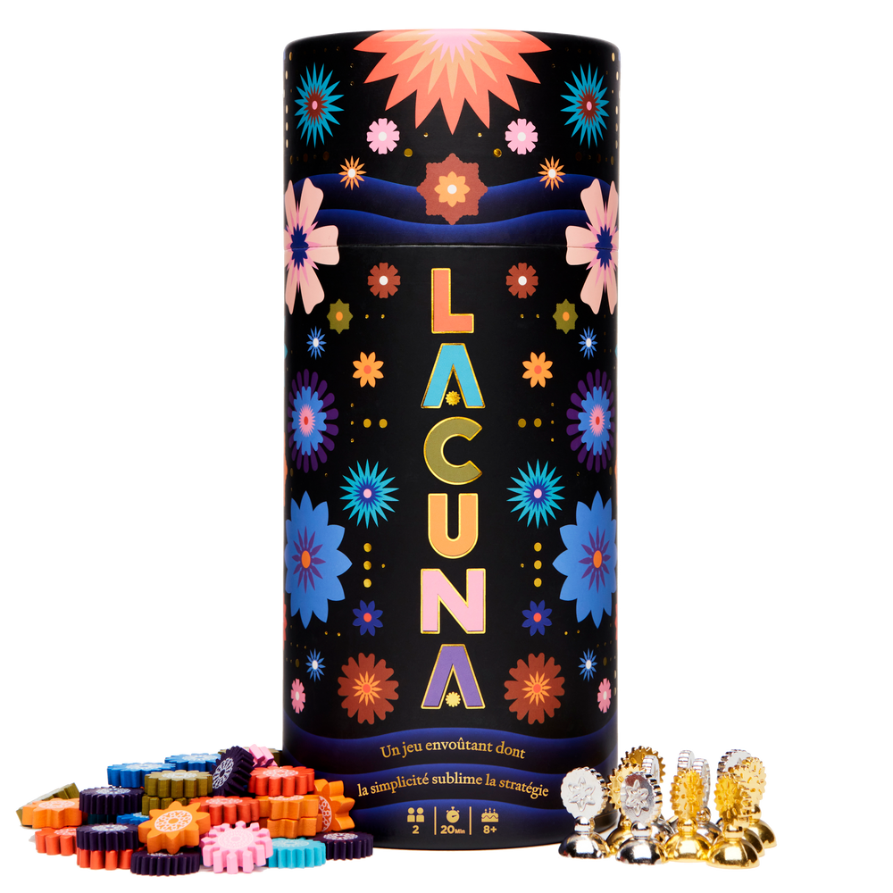 Boîte du jeu Lacuna et son matériel
